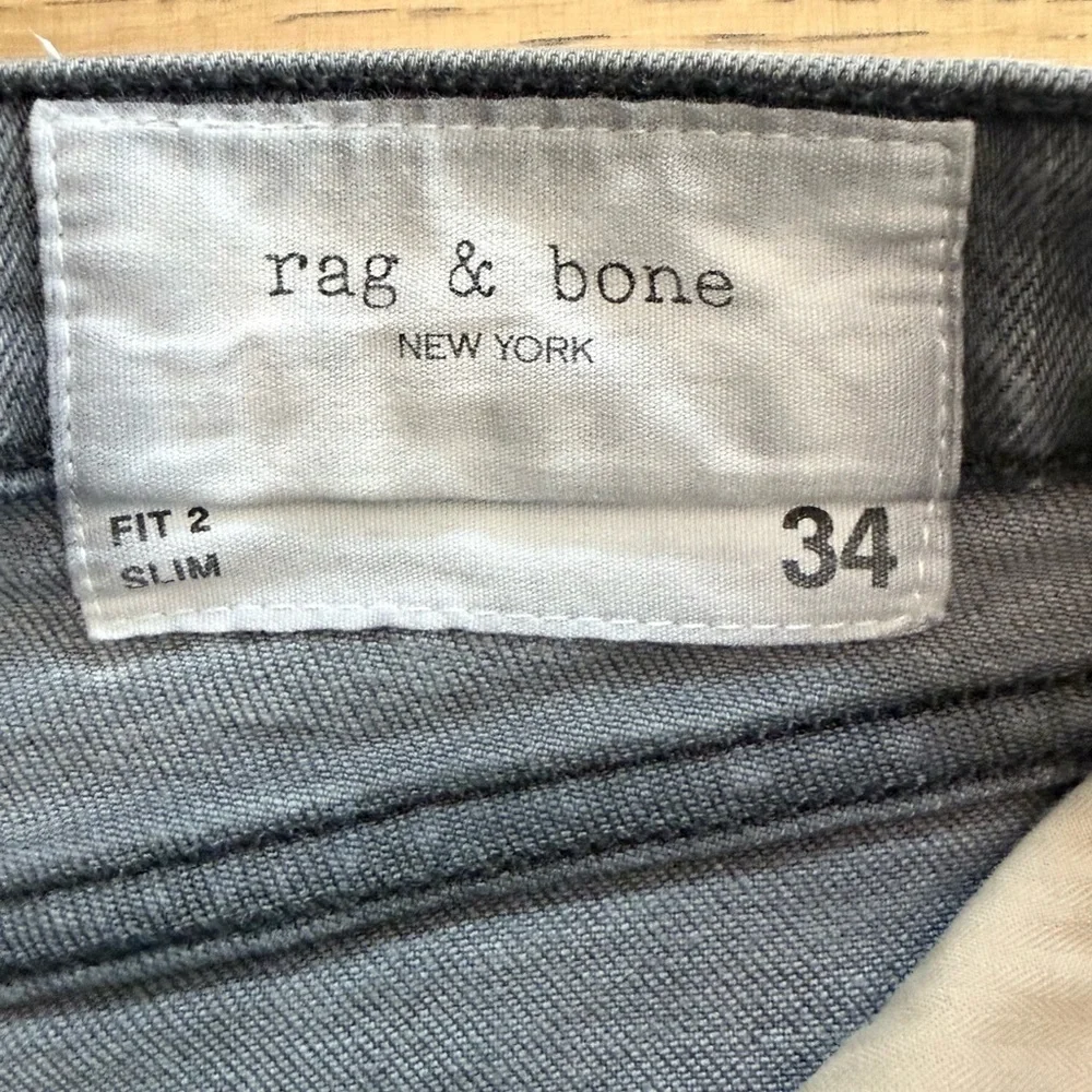 rag & bone Fit 2 Slim Greyson Gray Jeans 34 Slim Straight Denim